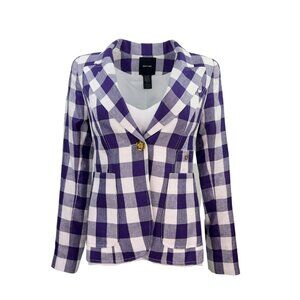 Smythe Purple and White Buffalo Check Blazer